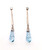 18kwg carved Blue Topaz and diamond earrings