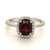 18kwg Garnet diamond halo ring