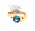 Modern design blue topaz and diamond ring