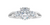 14k 3-stone (2)RB side diamonds 0.20cttw oval semi mounting only