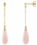 14kyg  15x6mm pink opal briolette dangle earrings