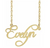 14K Yellow Script Nameplate Necklace