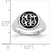 Monogram style signet ring - dimensions