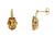 14kyg cushion cut Citrine/diamond drop post earrings