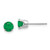 14kwg 5mm round emerald stud earrings