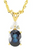 14kyg oval Sapphire/diamond necklace 18" chain
