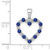 14kwg 1/2cttw blue sapphire/0.03cttw diamond open heart pendant