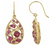 14kyg (30) assorted Rhodolite Garnets nest French wire earrings