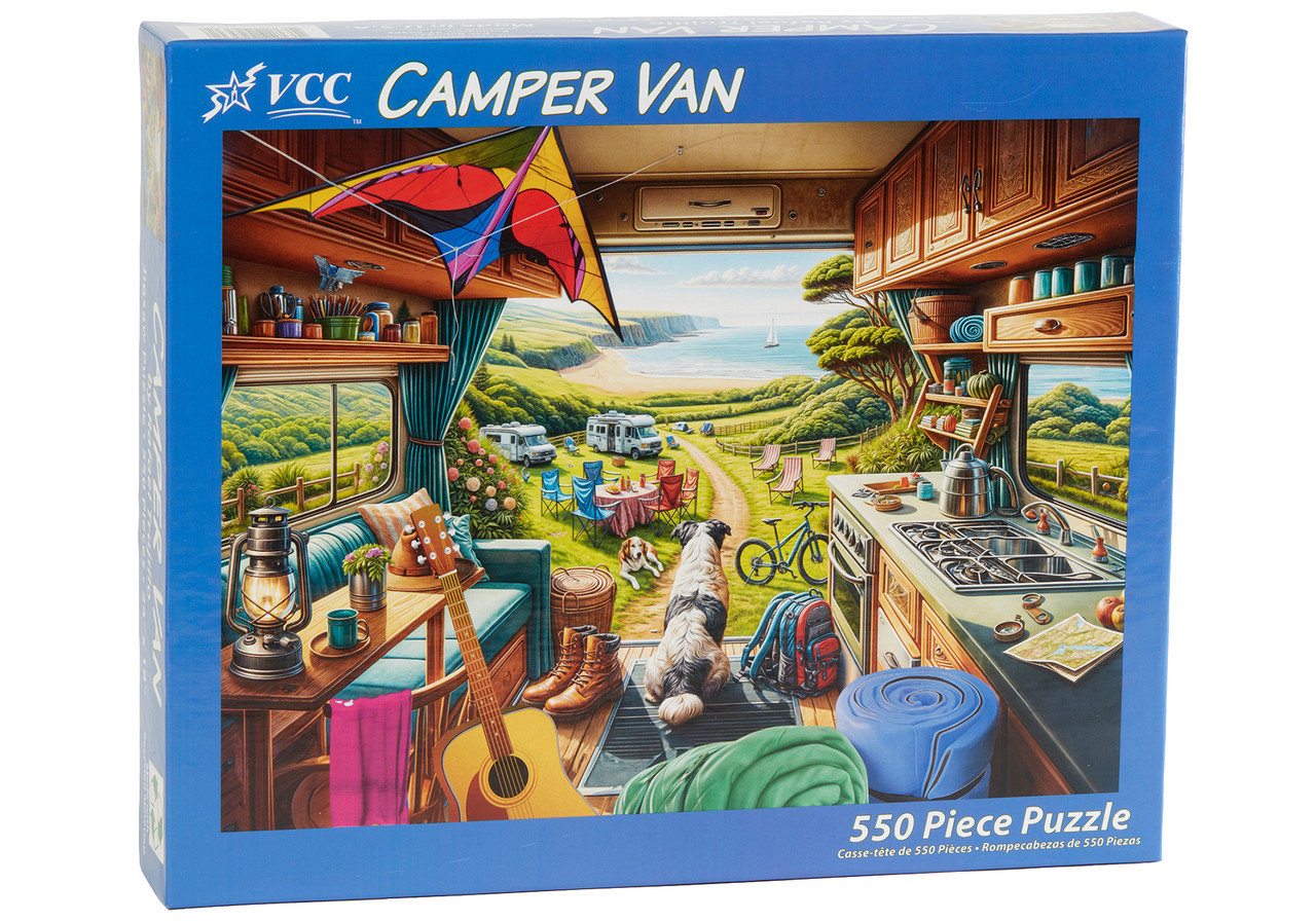 Shape Puzzle Rv VC1335 | Camper Van Jigsaw Puzzle - 550 PC - Vermont Christmas Company