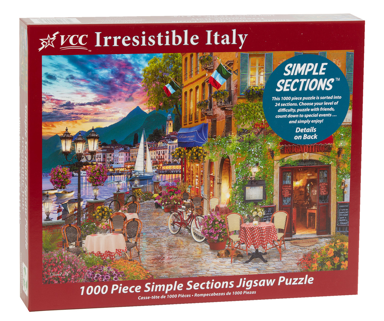 Vermont Christmas Company 500-Piece Jigsaw Puzzle - Inviting Italy Artwork, 24"x18" Finished Size
