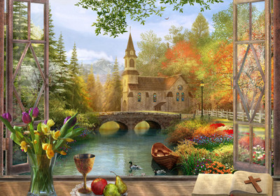 VC1021 | Autumn Church Jigsaw Puzzle - 550 PC