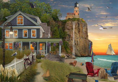 VC1096 | Beachside Lighthouse Jigsaw Puzzle - 550 PC