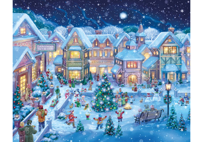 VC132 | Holiday Village Square Jigsaw Puzzle - 1000 PC