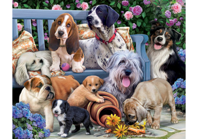 VC149 | Dogs on a Bench Jigsaw Puzzle - 1000 PC