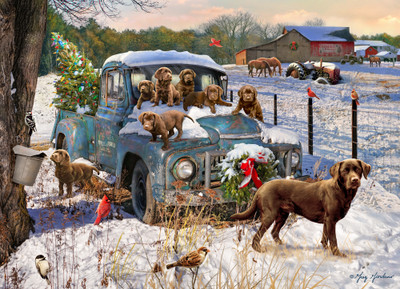 VC1292 | Christmas Puppies Jigsaw Puzzle - 550 PC