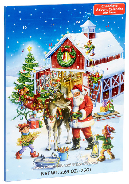 BB118-CASE | Case of 32 Ready Reindeer Chocolate Advent Calendars