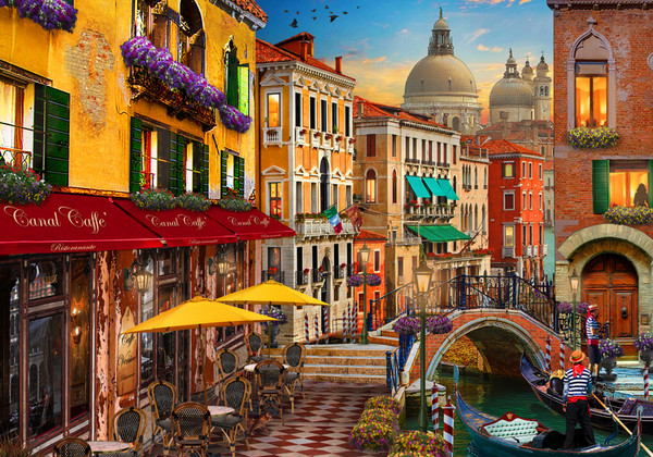 VC1033 | Venice Cafe Jigsaw Puzzle - 550 PC