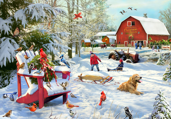 VC1199 | The Farm at Christmas Jigsaw Puzzle - 1000 PC