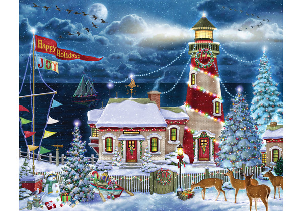 VC1276 | Christmas Lighthouse Jigsaw Puzzle - 1000 PC