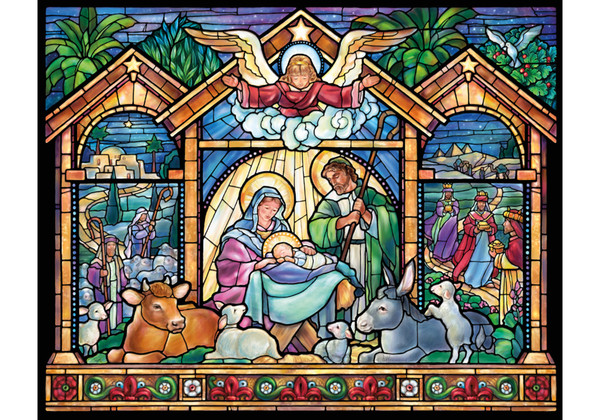 VC135 | Stained Glass Nativity Jigsaw Puzzle - 1000 PC