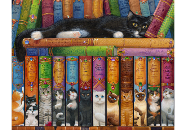 VC136 | Cat Bookshelf Jigsaw Puzzle - 1000 PC