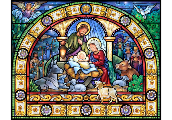 VC169 | Stained Glass Holy Night Jigsaw Puzzle - 1000 PC