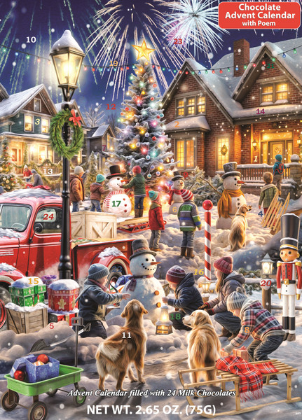 BB142-CASE | Case of 32 Snowman Contest Chocolate Advent Calendars BB142-CASE | Case of 32 Snowman Contest Chocolate Advent Calendars