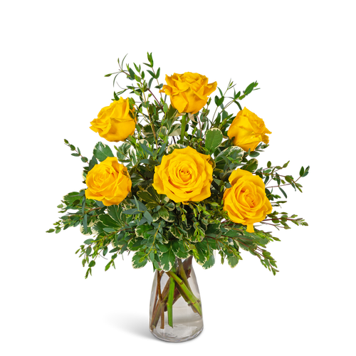Half Dozen Yellow Roses