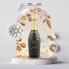 So Jennie Paris Blanc Dry 375ml half-bottle on white — never-alcoholized 0.0% French sparkling, Halal certified
