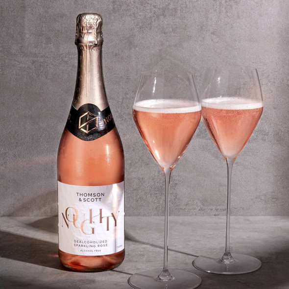 Noughty Sparkling Rosé non-alcoholic sparkling rosé bottle