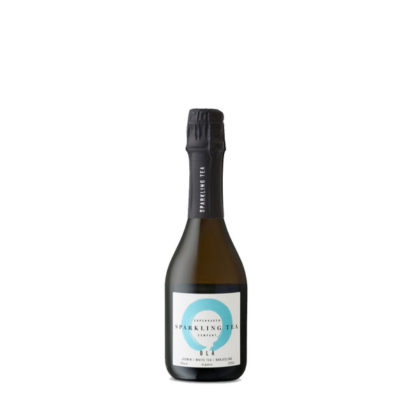 Copenhagen Sparkling Tea BLÅ bottle — organic 0.0% non-alcoholic sparkling tea, 375ml half-bottle, by Zepeim USA