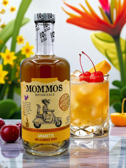 Mommos Amarette non-alcoholic amaretto bottle