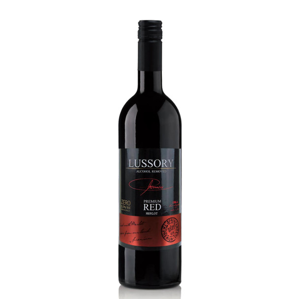 Lussory Premium Merlot Non-Alcoholic Red Wine (Case-6)