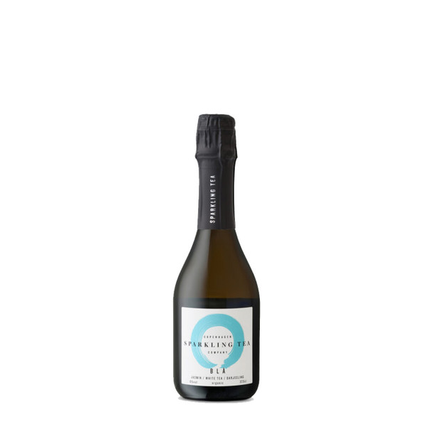 Copenhagen Sparkling Tea BLÅ bottle — organic 0.0% non-alcoholic sparkling tea, 375ml half-bottle, by Zepeim USA