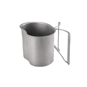 GI STAINLESS STEEL CANTEEN CUP
Boil water for coffee or tea, heat MRE entrees, have a hot shave; the canteen cup has had endless field uses since it was designed way, way back. Nestles in the LC-2 Canteen Cover and holds the issue Flexible 1 Qt Canteen. High grade stainless steel with folding wire handles. GI STAINLESS STEEL CANTEEN CUP
Boil water for coffee or tea, heat MRE entrees, have a hot shave; the canteen cup has had endless field uses since it was designed way, way back. Nestles in the LC-2 Canteen Cover and holds the issue Flexible 1 Qt Canteen. High grade stainless steel with folding wire handles.