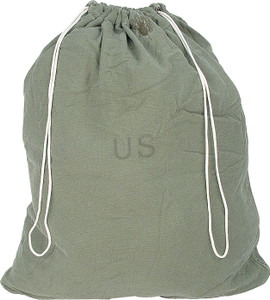 G.I. 100% cotton laundry bag with drawstring closure. Used Condition. 25"W x 30"L. O.D. Green G.I. 100% cotton laundry bag with drawstring closure. Used Condition. 25"W x 30"L. O.D. Green
