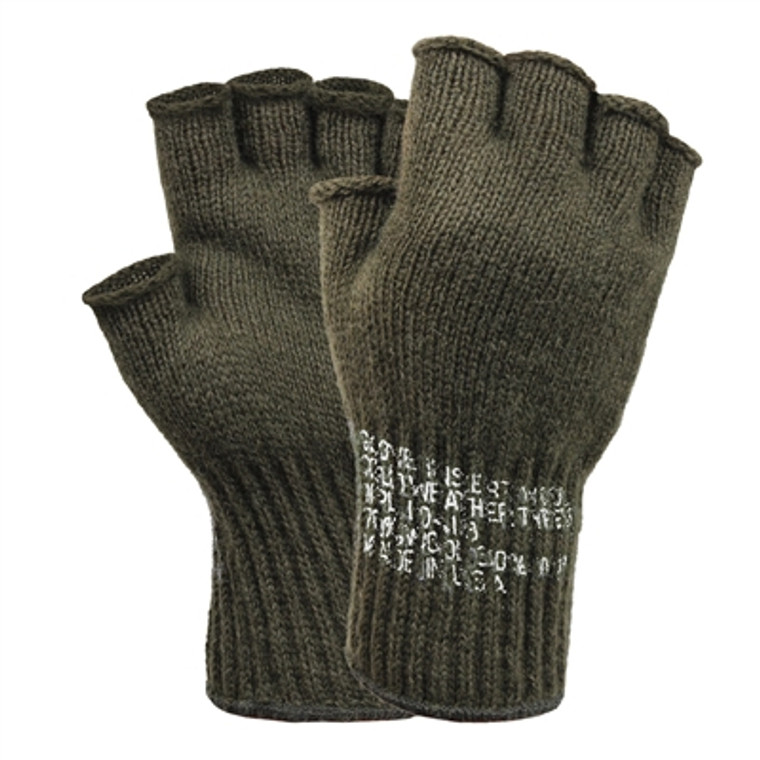 Fingerless wool gloves great for shooting sports and activities where your hands need to stay warm but need your fingers free.