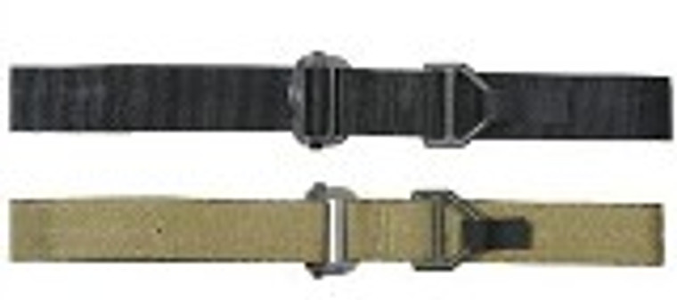 All Voodoo riggers belts are made in the U.S.A. from 1.75” wide high strength Nylon webbing. Belts are made extra sturdy as it is intended to hold your sidearm, extra mags and other equipment you might need in the field. Strong enough to be clipped into as a safety attachment or emergency evacuation belt while holding all of your gear. (tested to 4,000lbs) to further lighten the load. Please specify color.

Metal “D” Ring    #01-4279    Black, Coyote    S-M (30”-40”), L-XL (39”-53”)