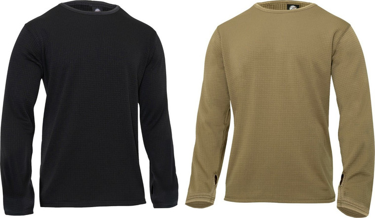 Anti-microbial, Anti-odor Protection, Breathable, Moisture-wicking Grid Fleece, can Zip-up Collar To Turtleneck, Long backtail & thumbhole Sleeves, Level II of Gen III ECWCS system