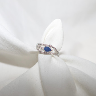 Amani 18k Gold with Sapphire and 0.3ct Diamond Ring