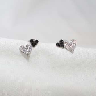 Hana 18k White Gold with 0.5ct Diamond Heart Earrings
