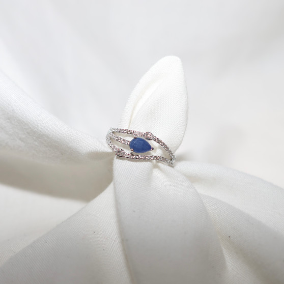 Amani 18k Gold with Sapphire and 0.3ct Diamond Ring