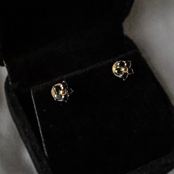 Bulak 18k White Gold with 1.0ct Black Diamond Earrings