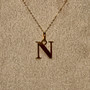 N 18k Gold Initial Necklace