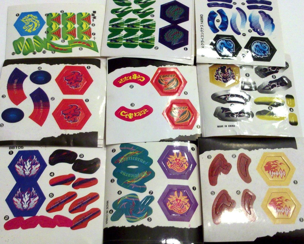 Randomized Pack of 9 Beyblade STICKERS BeysAndBricks