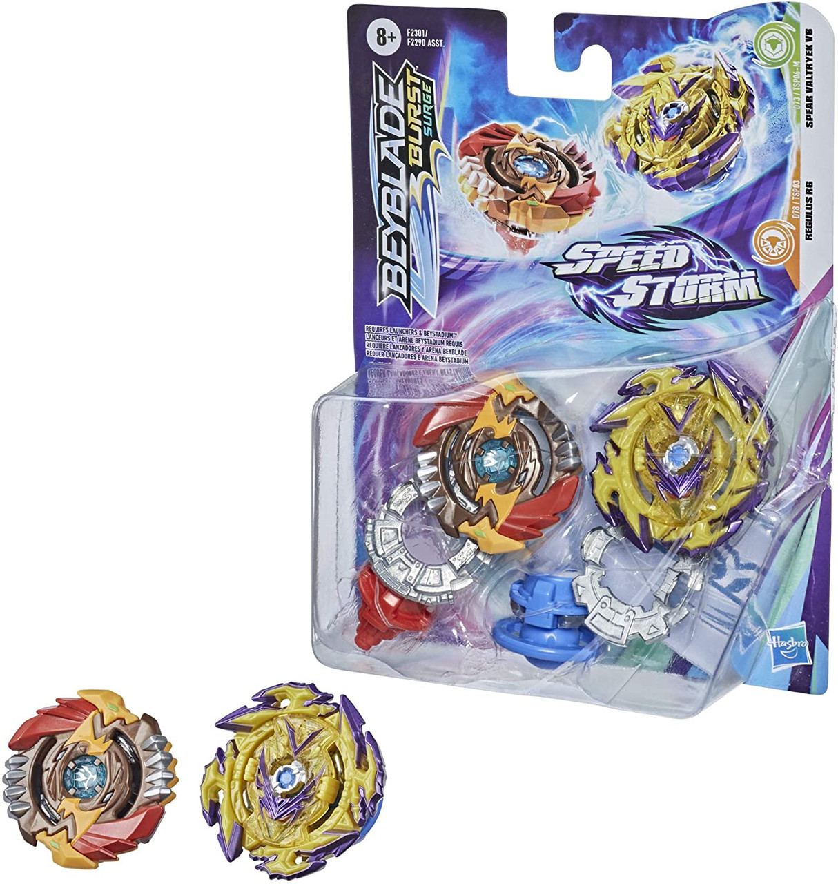 Regulus R6 and Spear Valtryek V6 Beyblade Burst Surge Speed Storm