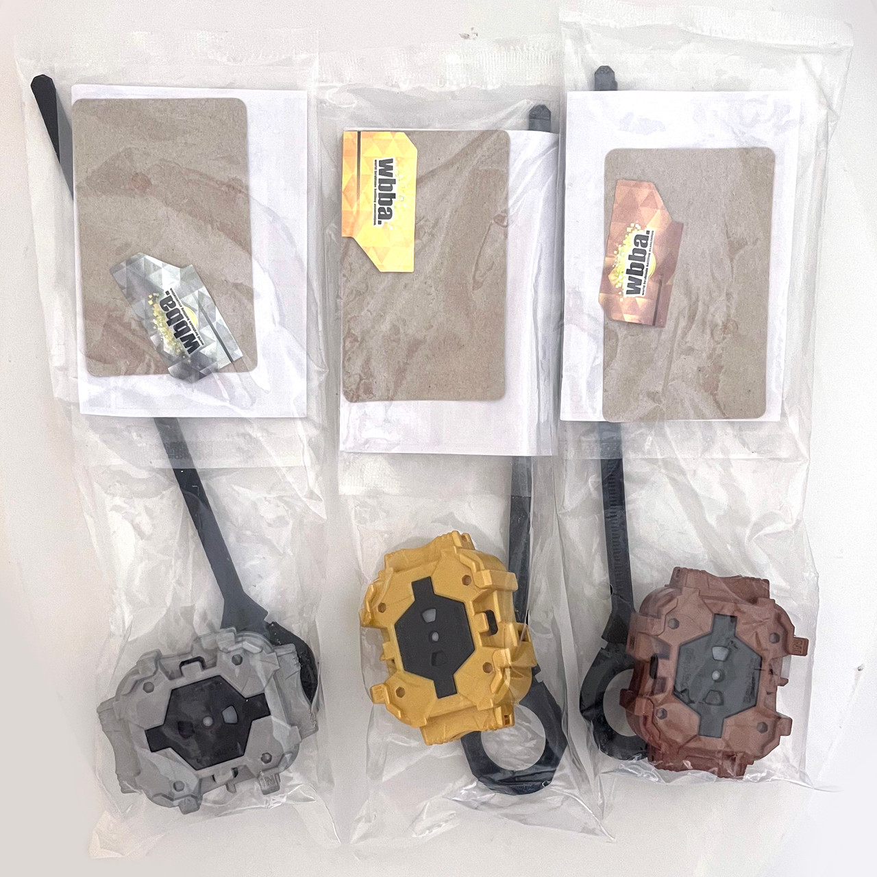 TAKARA TOMY Beyblade Burst WBBA Ripcord Launcher Set, 3pcs, Gold, Silver &  Bronze, B-00