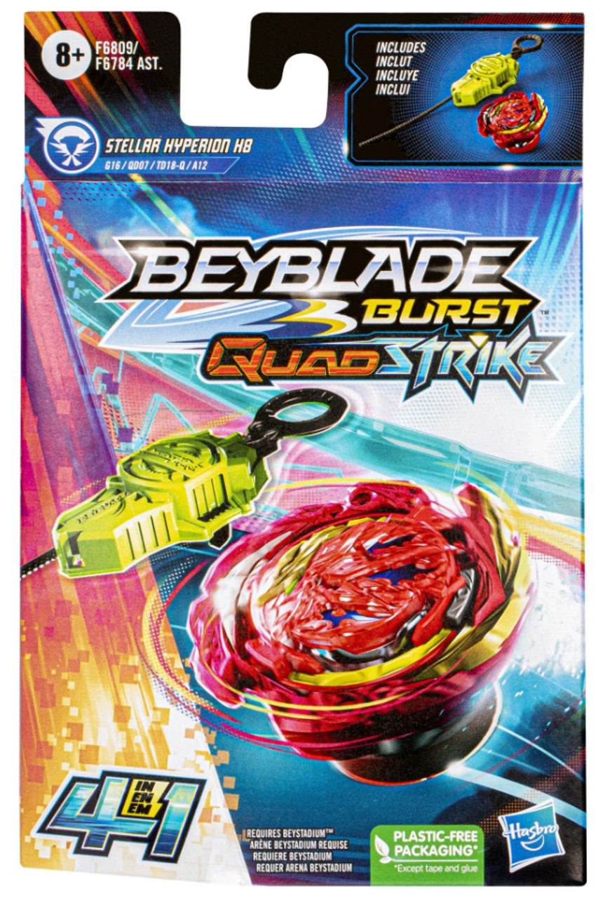 Beyblade BURST QS Stellar Hyperion Hasbro F6809 - Pião de Batalha e  Acessórios - Magazine Luiza