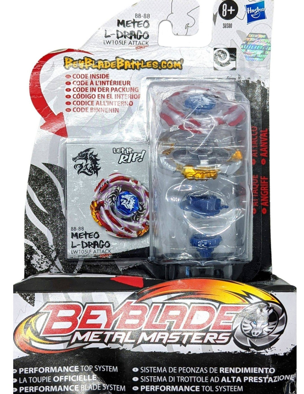 HASBRO Meteo L-Drago LW105LF Metal Masters Beyblade BB-88