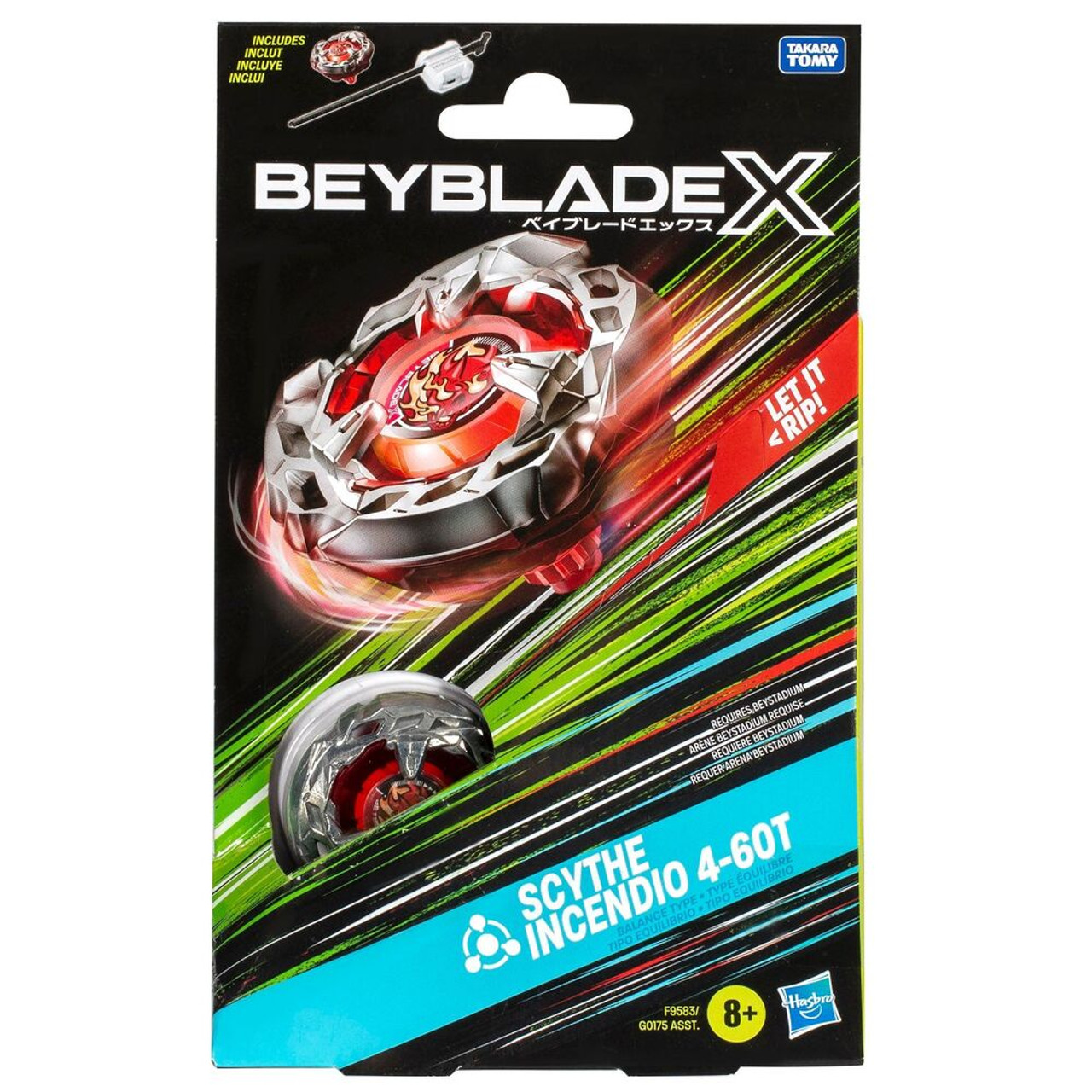 HASBRO Scythe Incendio 4-60T Beyblade X Starter BX-02